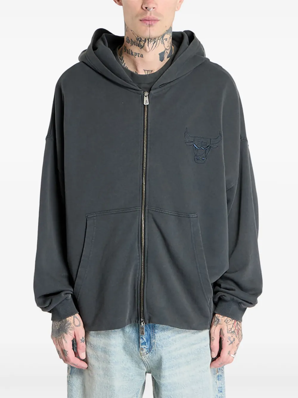 NEW ERA CAP Chicago Bulls logo full-zip hoodie | Grey | Image 1