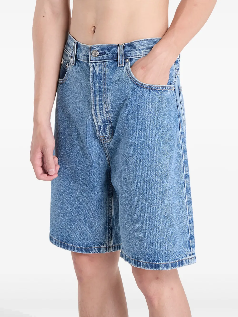 Calvin Klein stonewash denim shorts Blauw