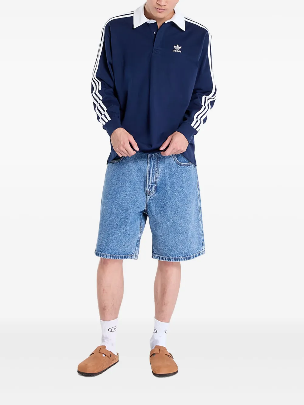 Calvin Klein stonewash denim shorts Blauw