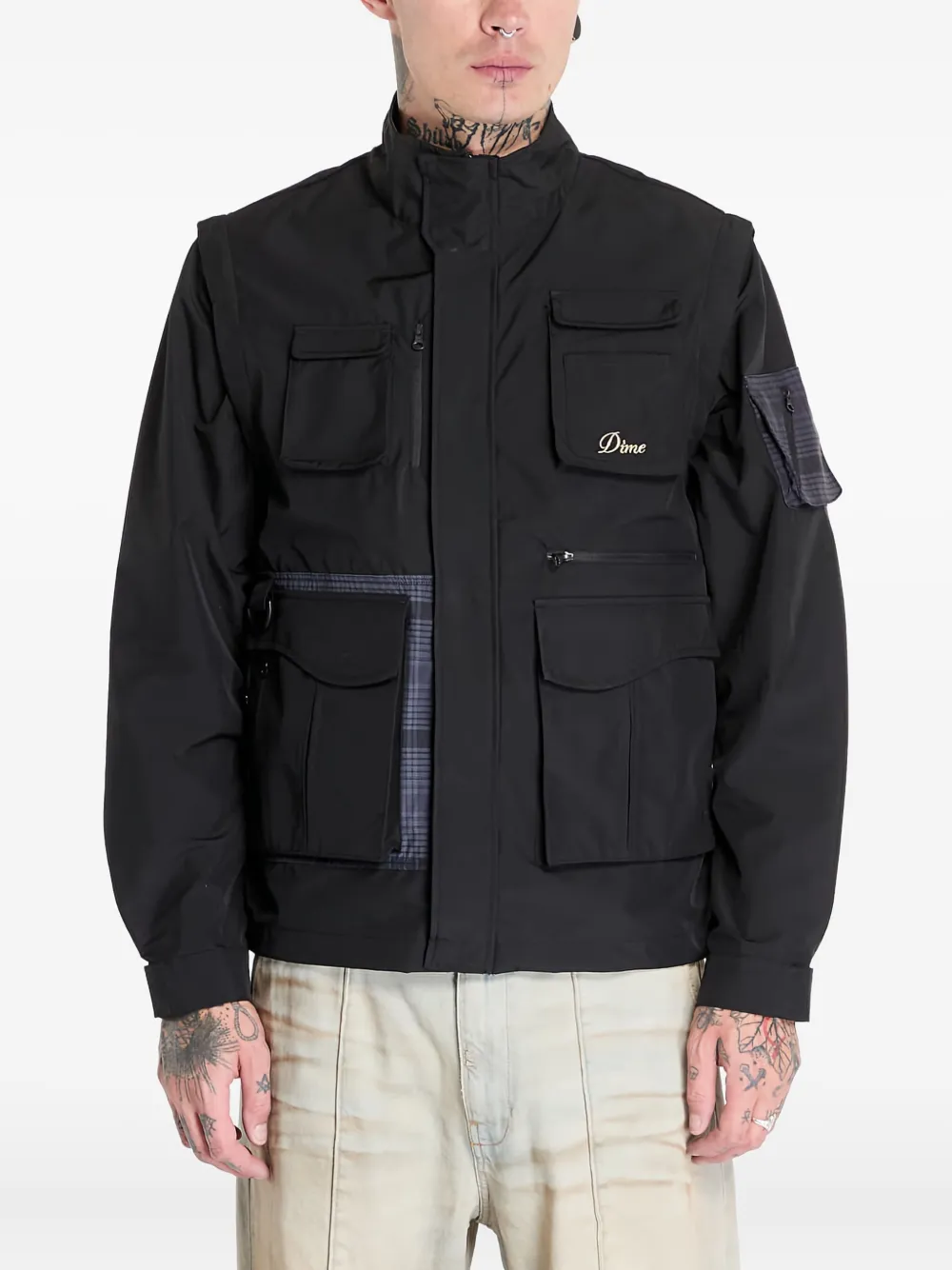 dime zip-off pocket jacket - ブラック dime zip-off pocket jacket - ブラック