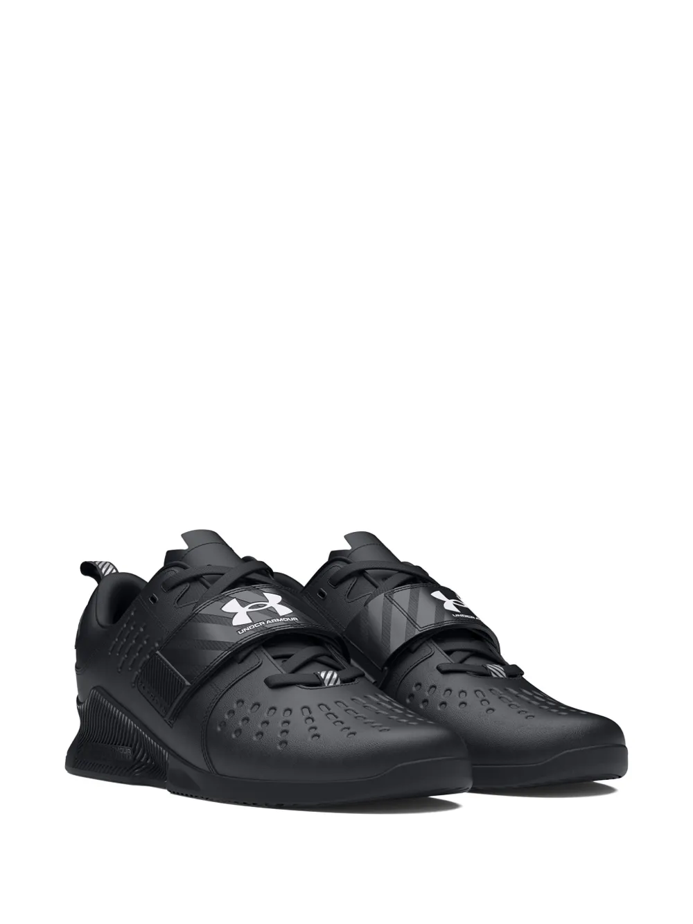 Under Armour Reign Lifter Strap Perforated Sneakers In Black
