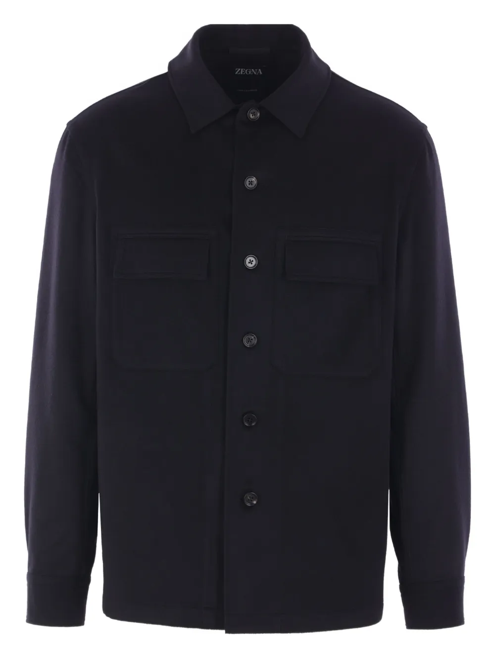 Zegna Alba Overshirt In Oasi Cashmere In Blue