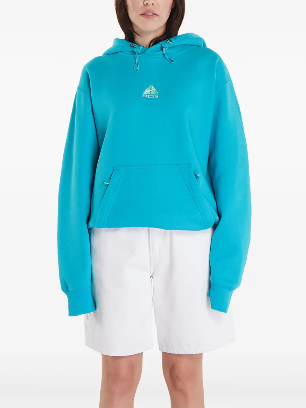 Nike Therma-FIT logo fleece hoodie Blauw