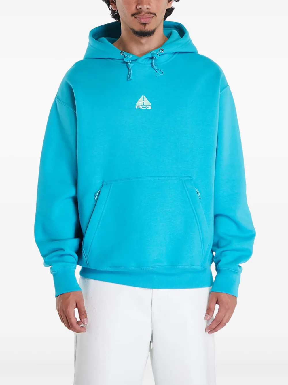 Nike Therma-FIT logo fleece hoodie Blauw