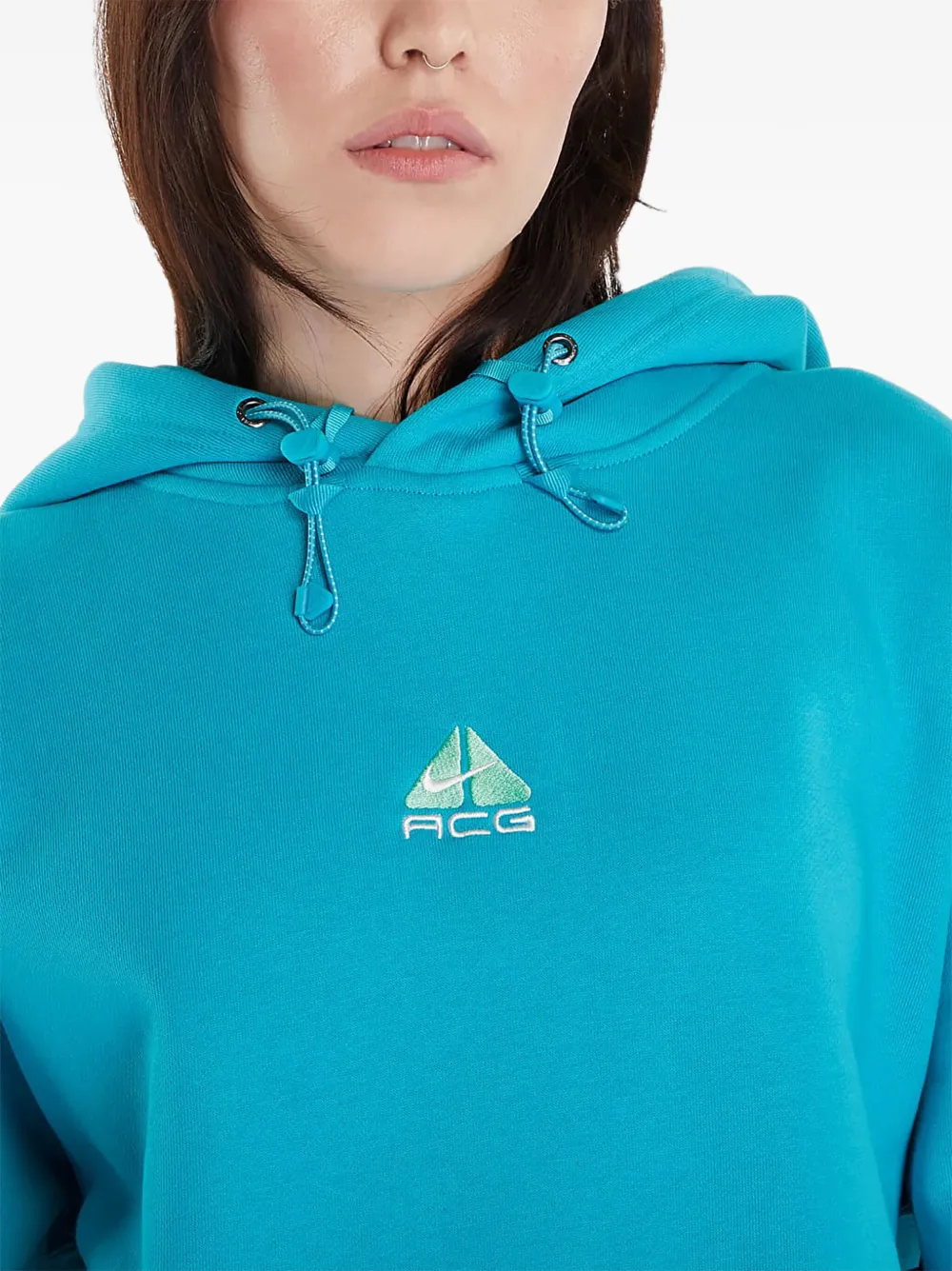 Nike Therma-FIT logo fleece hoodie Blauw