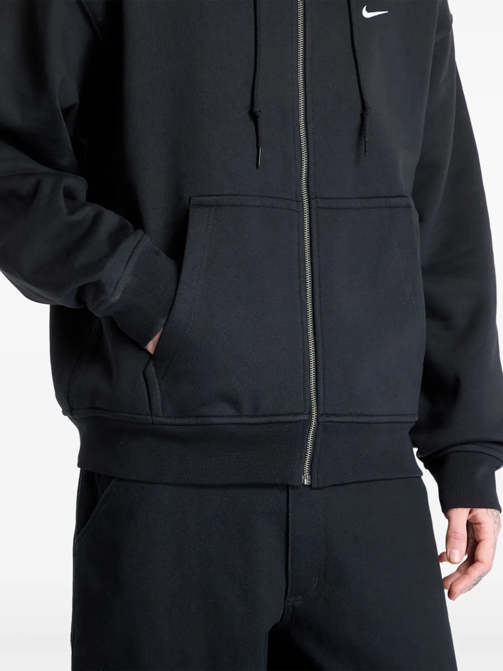 Nike Hoodie met Swoosh-logo en rits Zwart