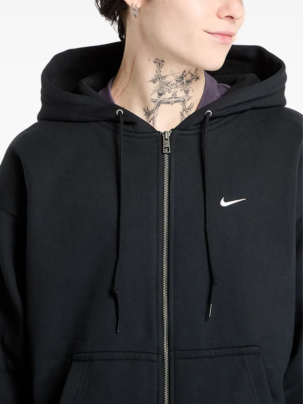 Nike Hoodie met Swoosh-logo en rits Zwart