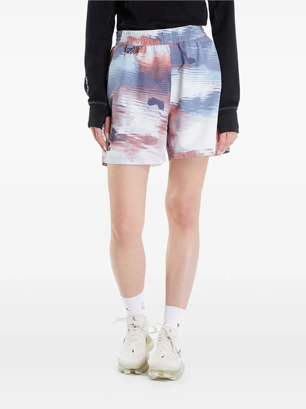 Nike elastic-waistband printed shorts Blauw