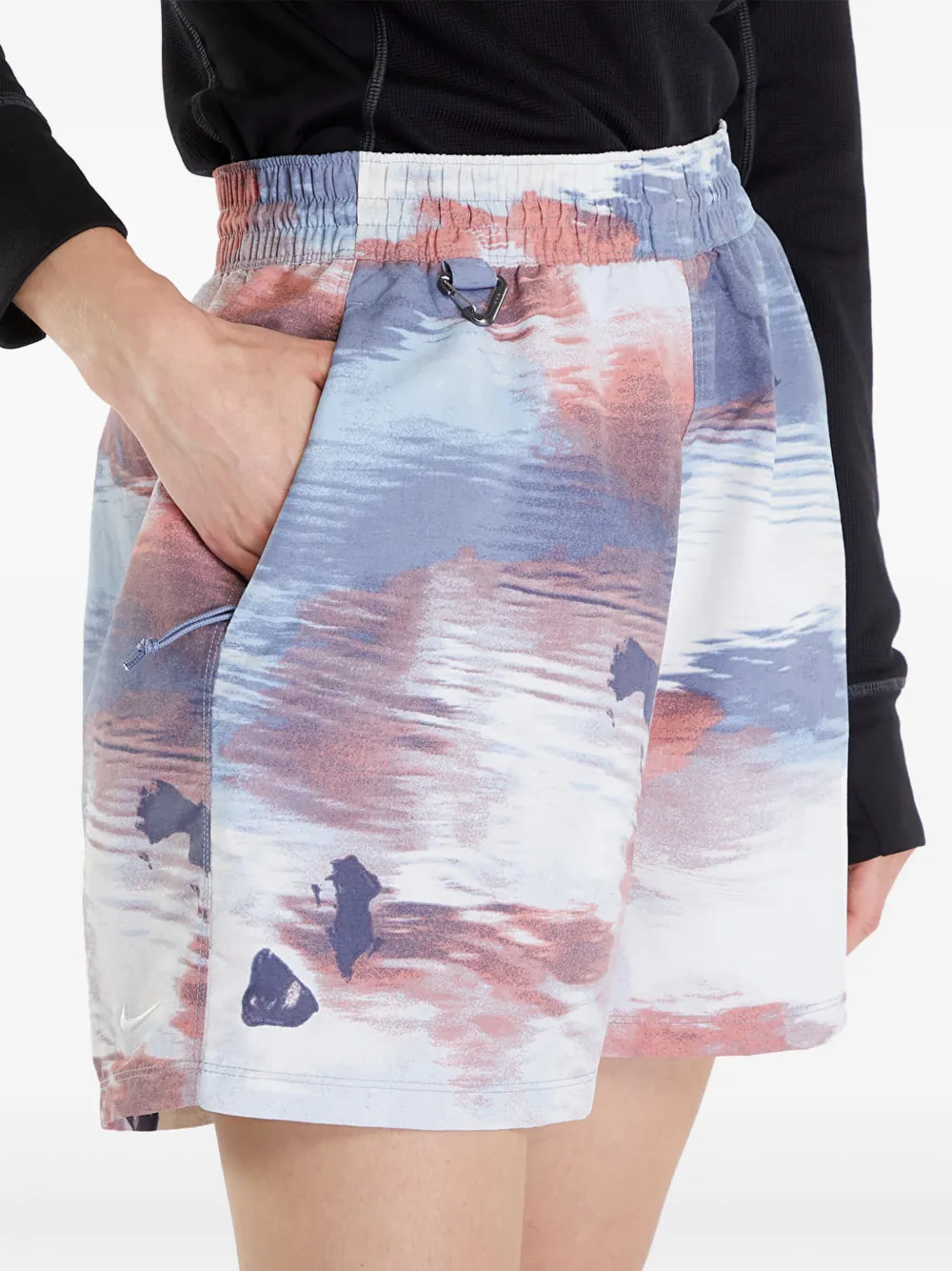 Nike elastic-waistband printed shorts Blauw