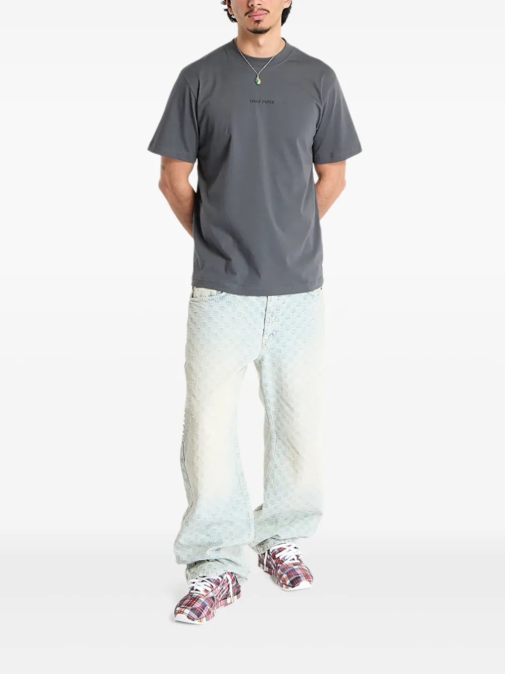Daily Paper Tin Lid T-shirt met grafisch logoprint Grijs