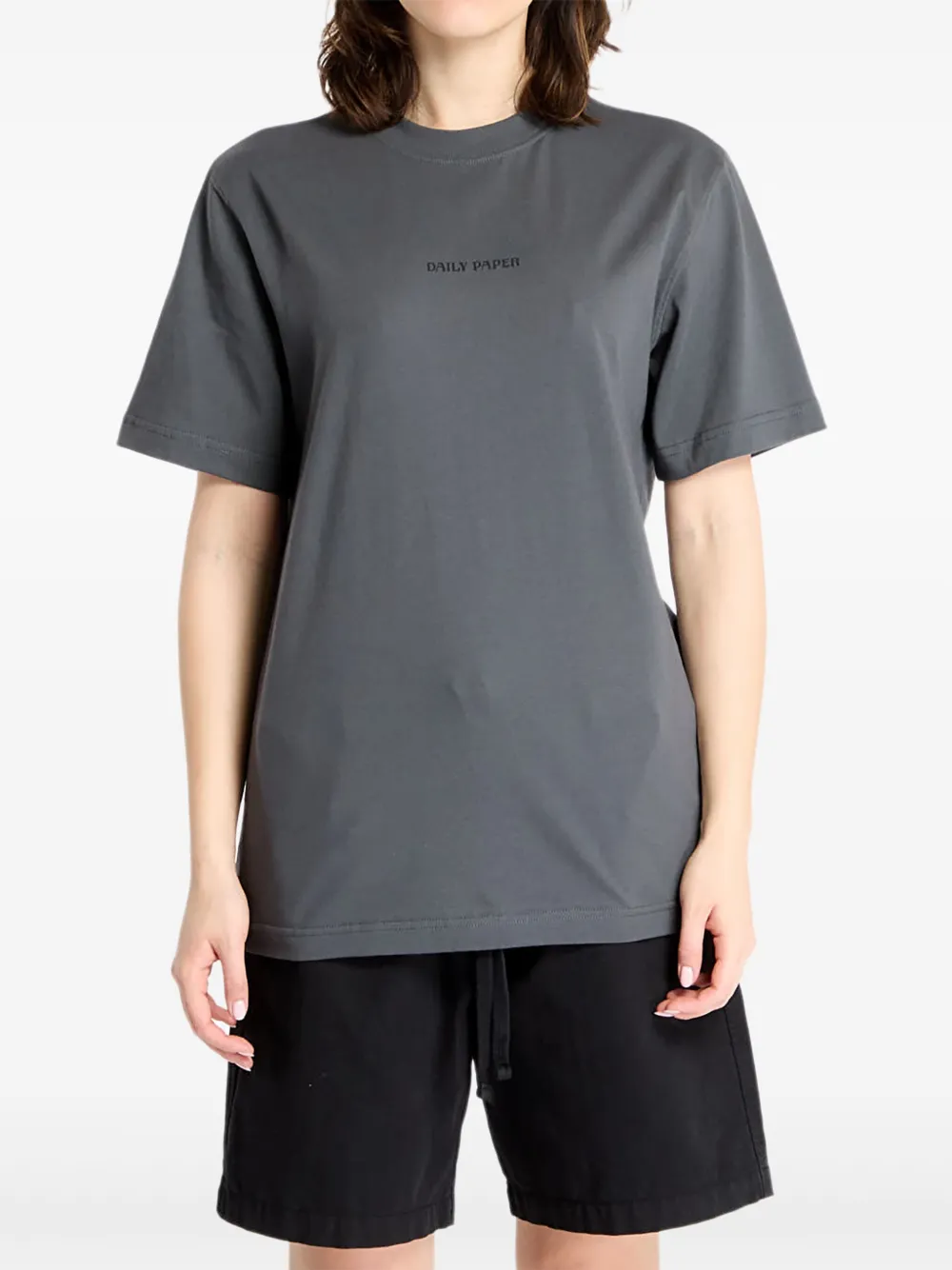 Daily Paper Tin Lid logo-print graphic T-shirt - グレー Daily Paper Tin Lid logo-print graphic T-shirt - グレー
