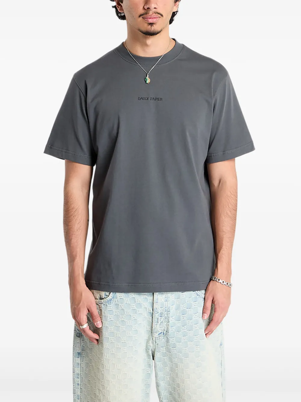 Daily Paper Tin Lid T-shirt met grafisch logoprint Grijs