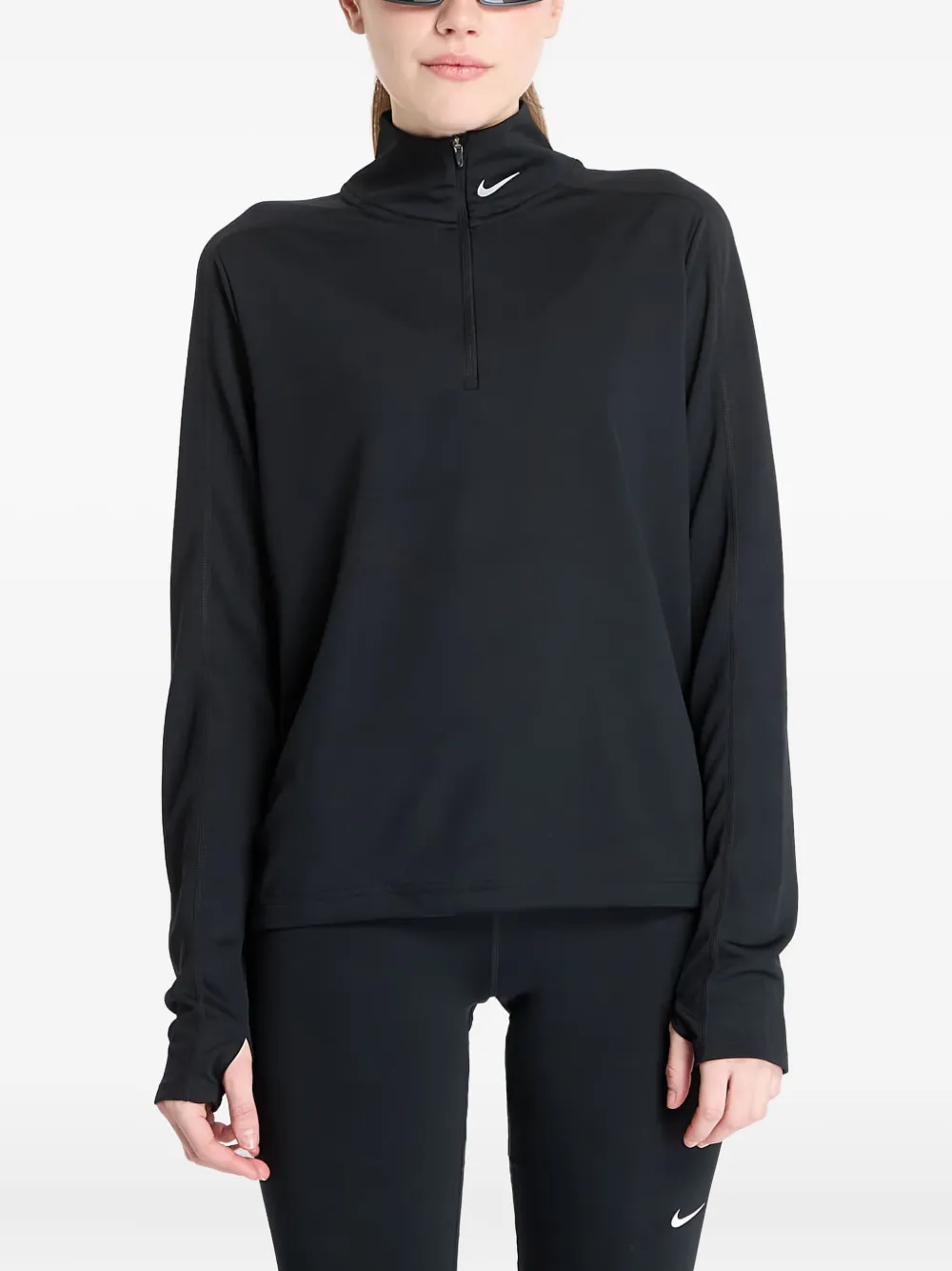 Nike Dri-FIT 1/4-zip running top | Black | Image 1