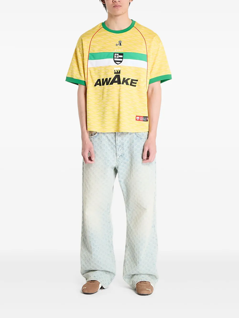 Awake NY Sport jersey top met korte mouwen - Geel
