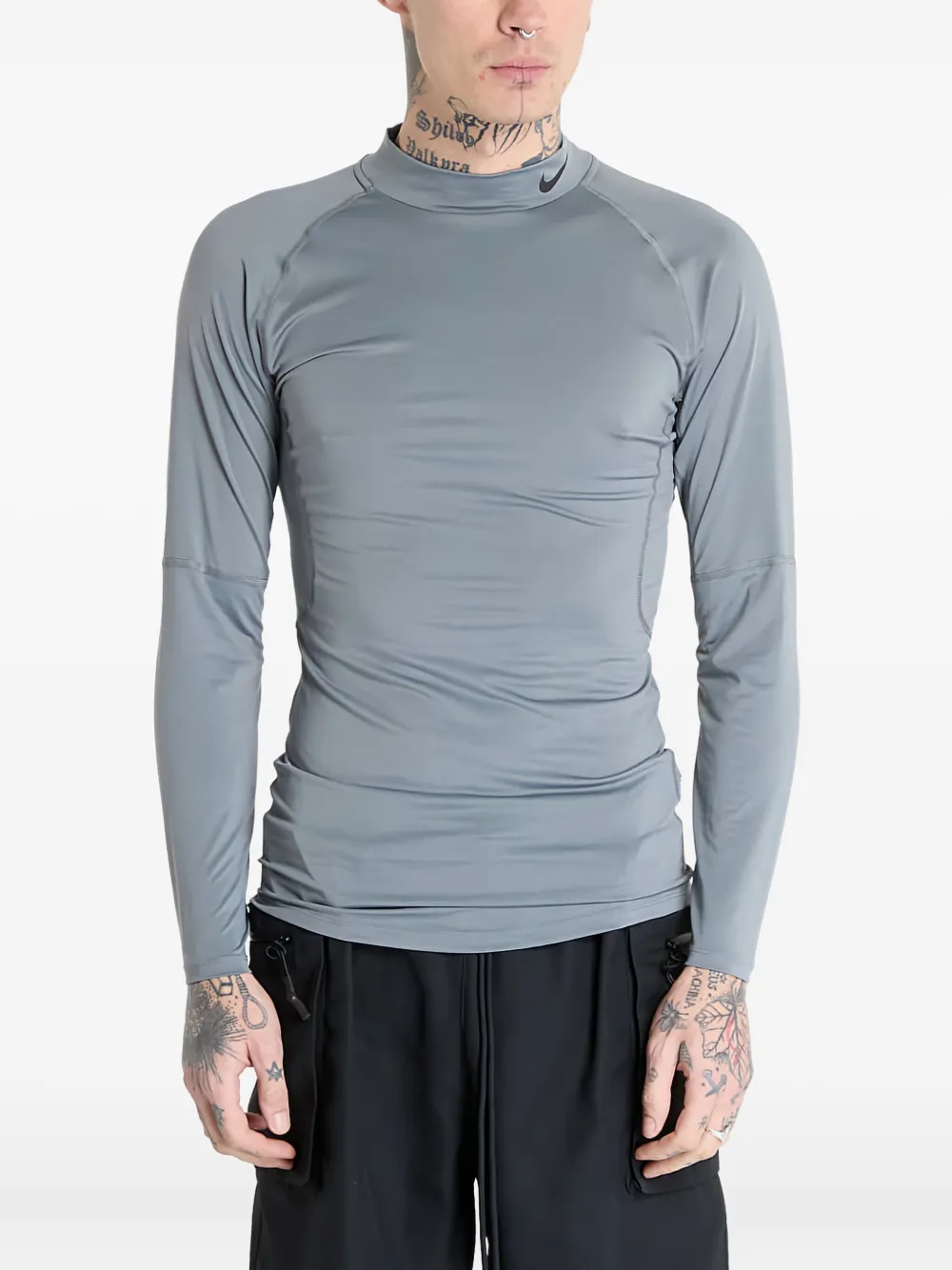 Nike Nike Pro mock-neck long-sleeve top | Grey | Image 1