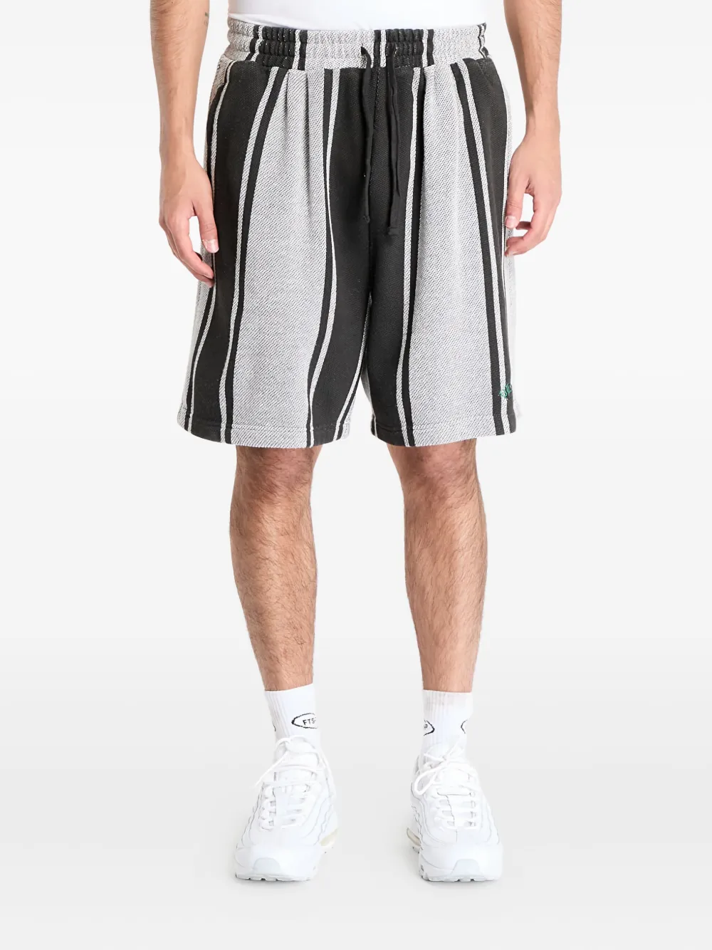 Pleasures striped shorts Zwart