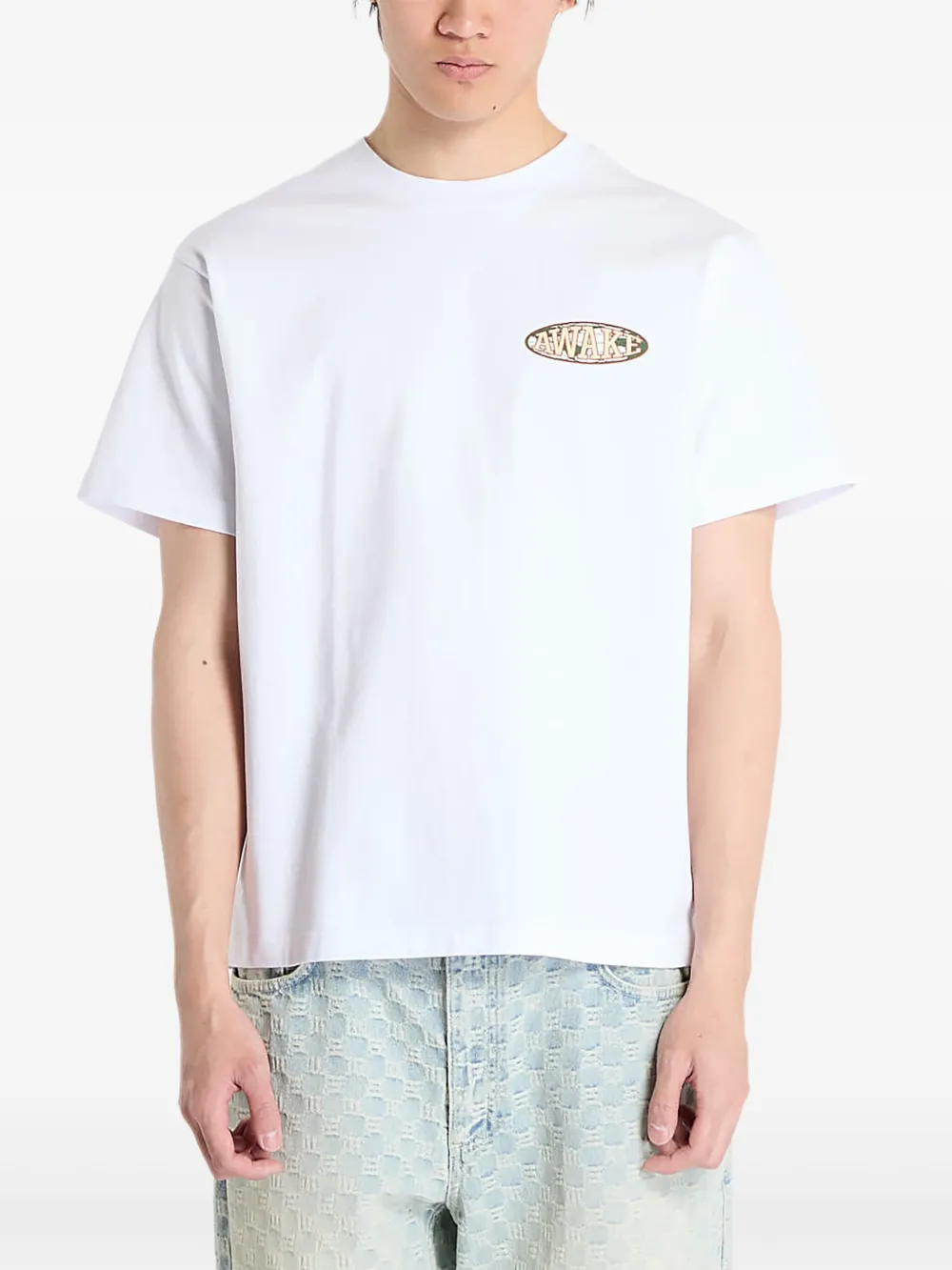 Awake NY oval-logo T-shirt - ホワイト Awake NY oval-logo T-shirt - ホワイト