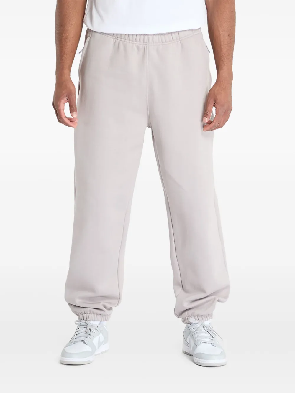 Nike Acg Lungs Logo-embroidered Fleece Track Pants In Gray
