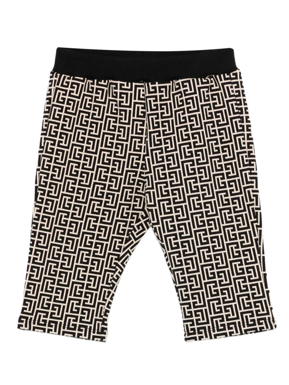 Balmain Kids monogram-pattern trousers Beige