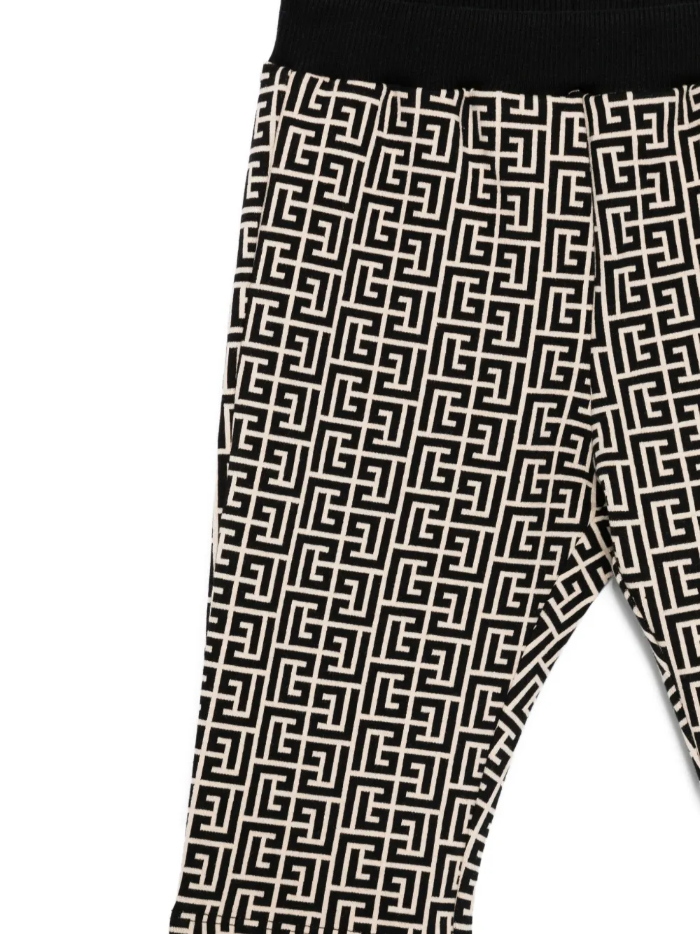 Balmain Kids Broek met monogram-print Beige