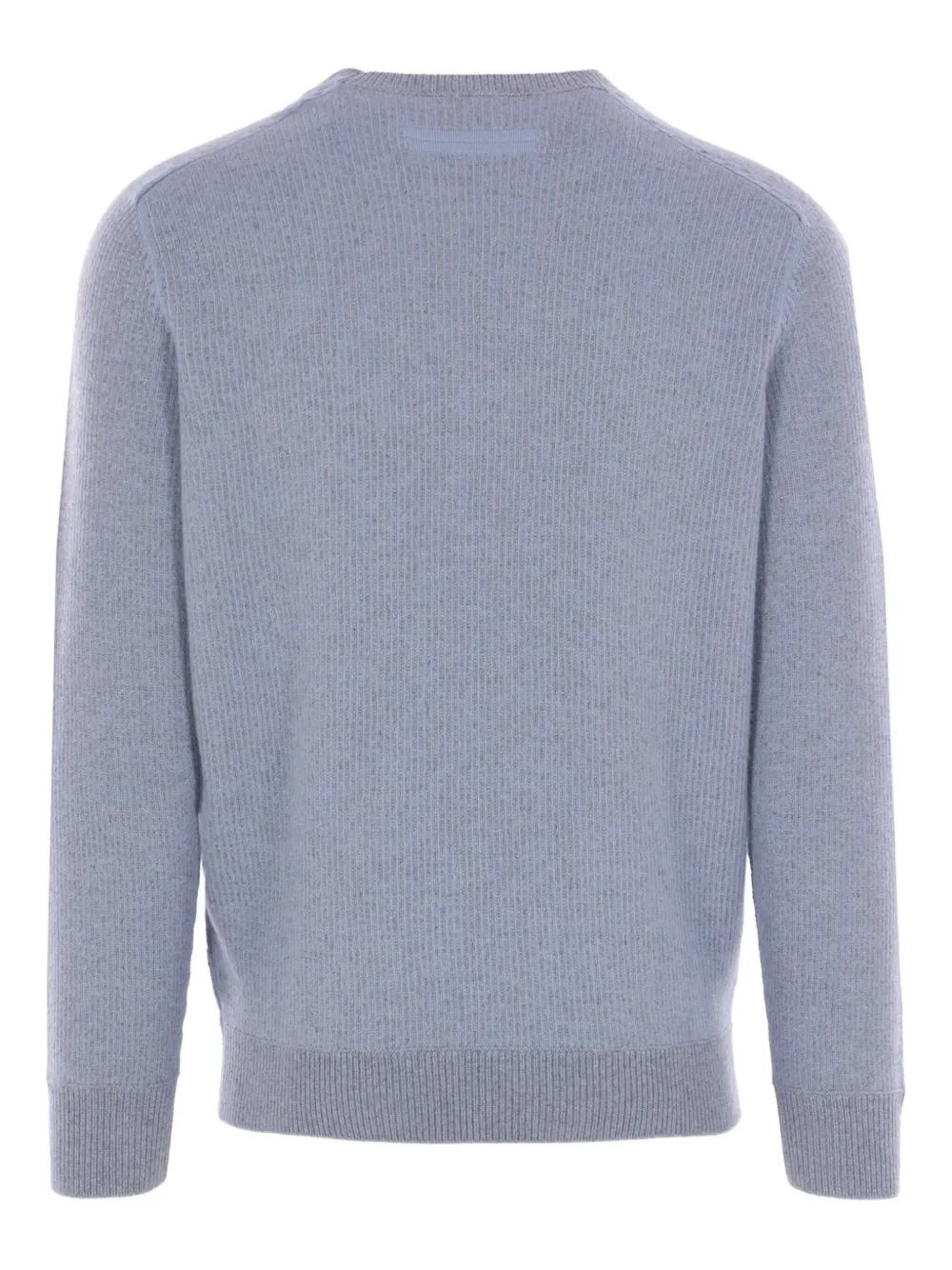 Zegna Ribbed-trim Sweater In Blue