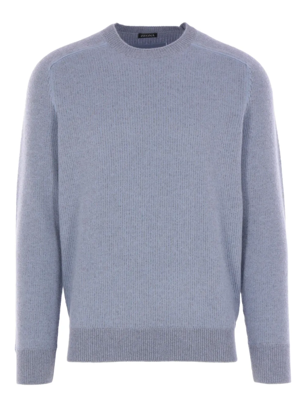 Zegna Ribbed-trim Sweater In Blue