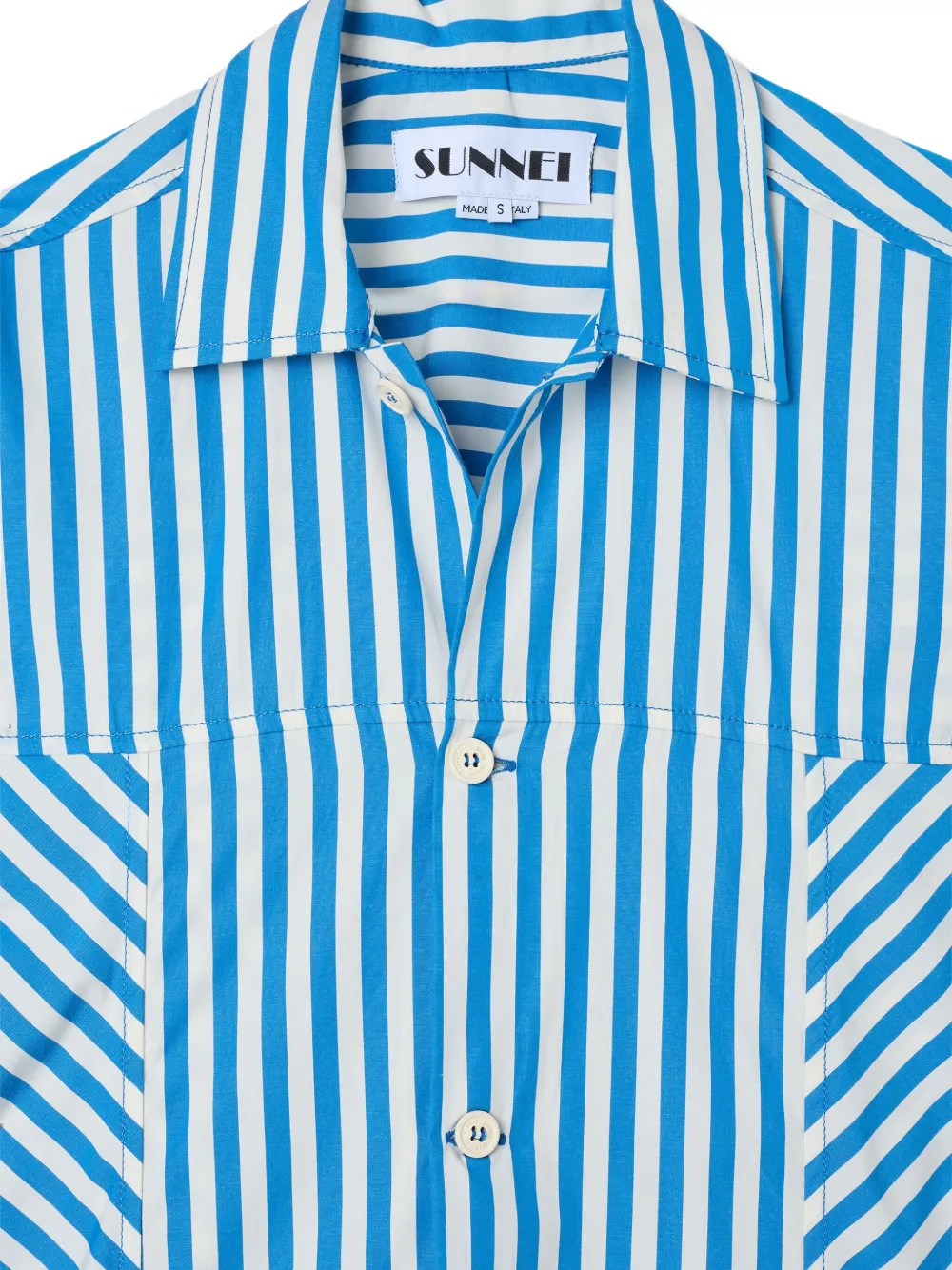 Sunnei Gestreepte blousejurk Blauw