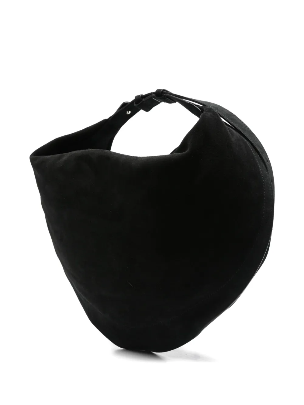 Federico Cina Calf-suede Curved Tote Bag In Black