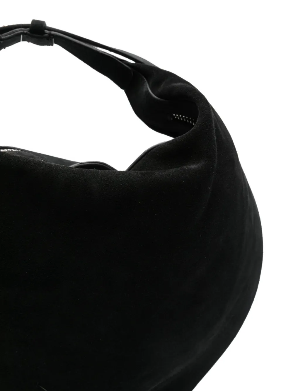 Federico Cina Calf-suede Curved Tote Bag In Black