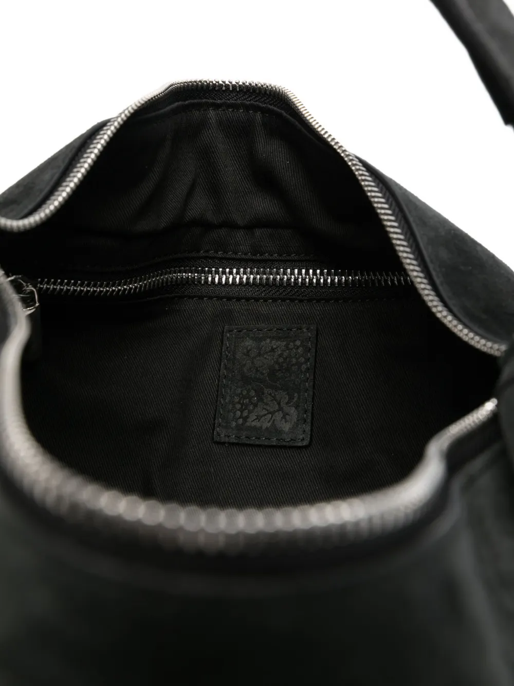 Federico Cina Calf-suede Curved Tote Bag In Black