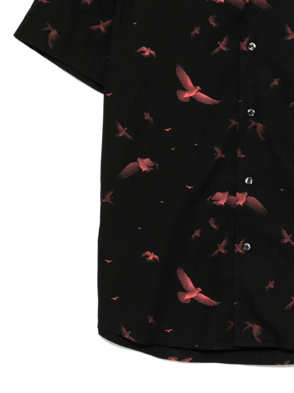 HUGO Overhemd met vogelprint Zwart