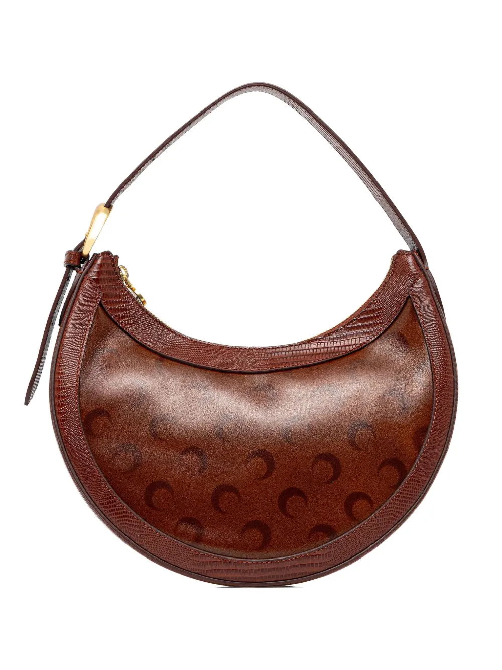 Marine Serre Moon crescent-shape shoulder bag Bruin