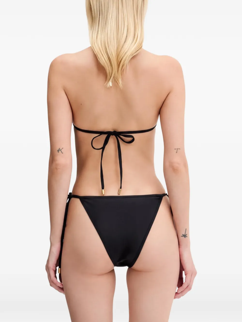 Marine Serre Bikini met zijstrik Zwart