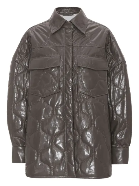 REMAIN quilted leather shirt jacket