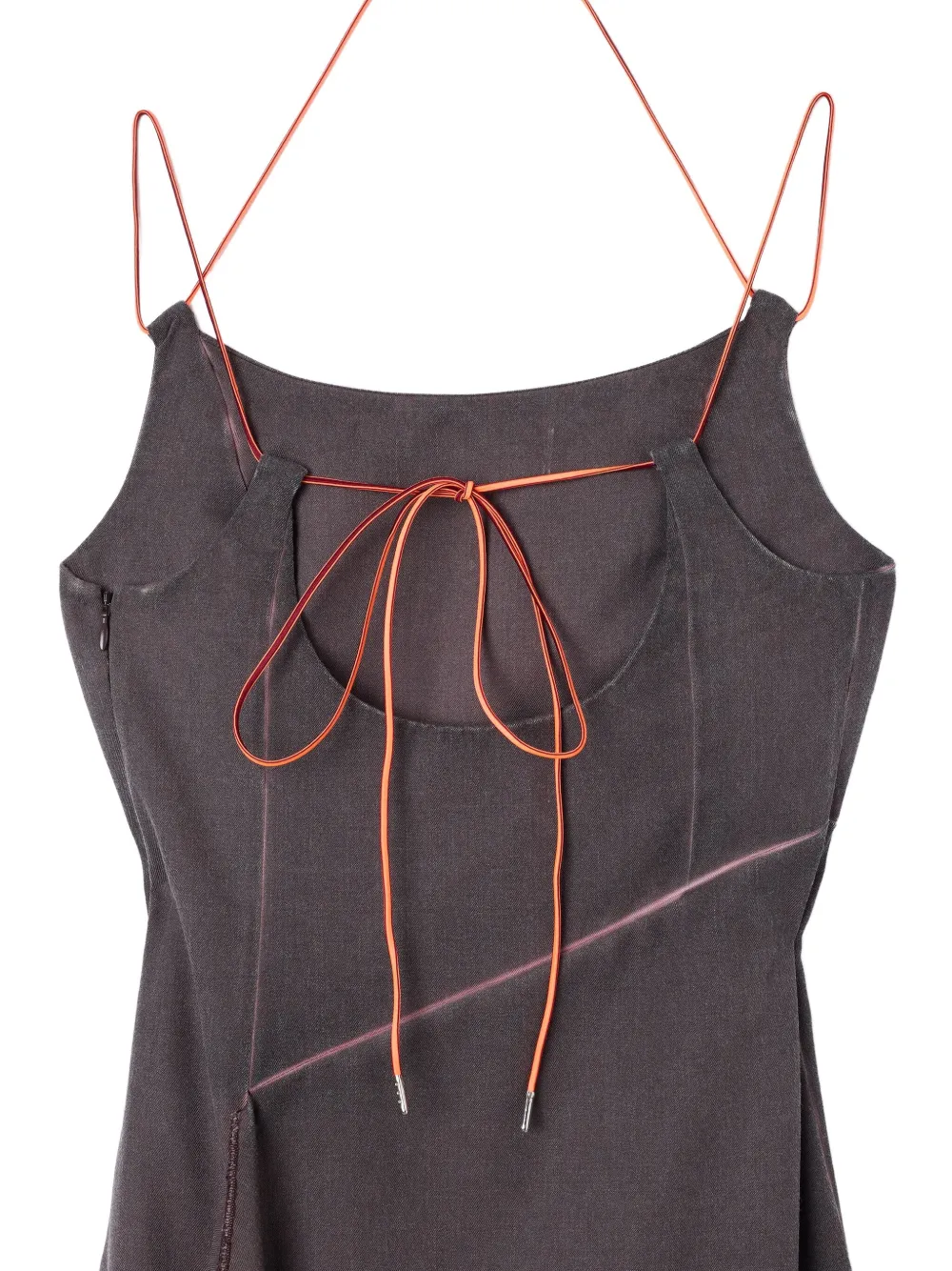 Sunnei Gedrapeerde midi-jurk met gestrikte rug Bruin