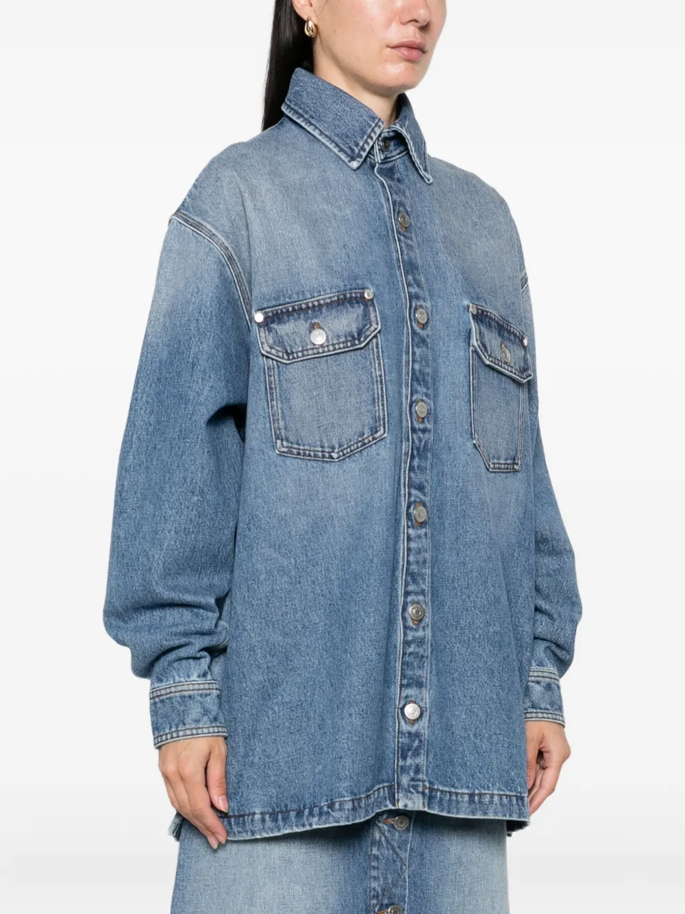 Stella Mccartney Button-fastening Flap-pocket Shirt In Blue