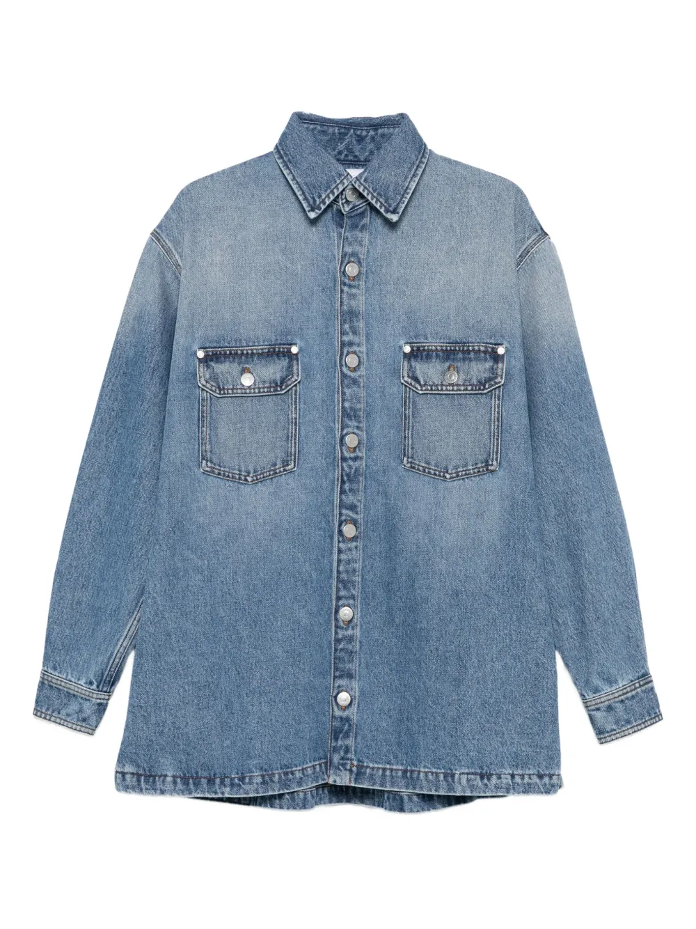 Stella McCartney button-fastening flap-pocket shirt Blauw