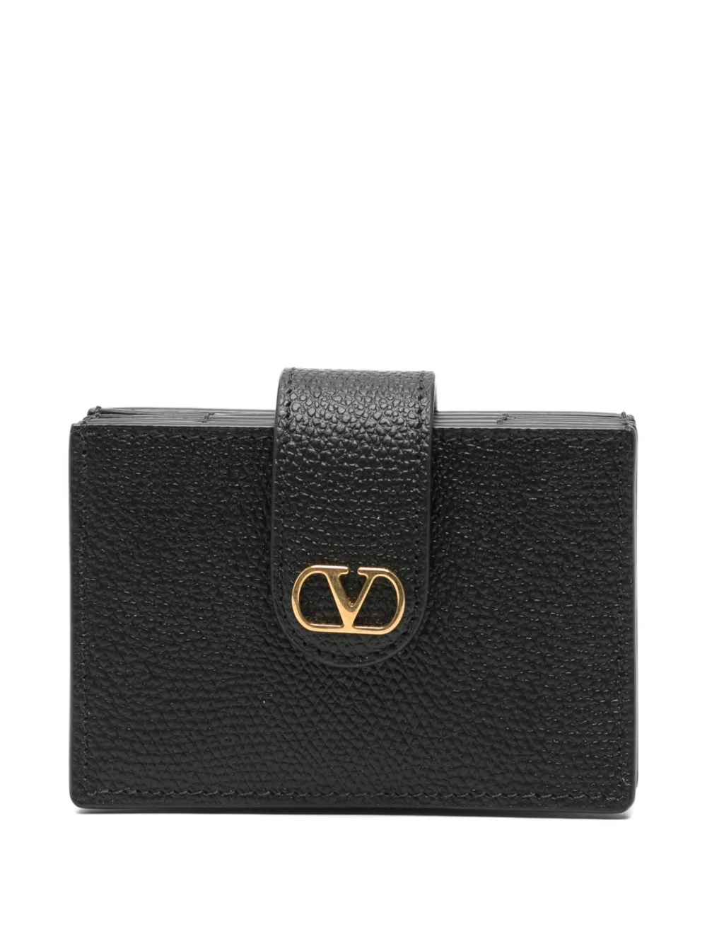 Valentino Garavani leather logo cardholder Zwart