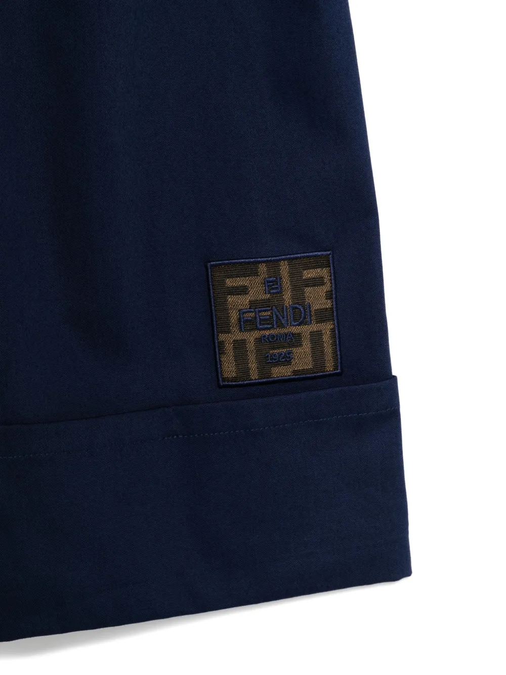 Fendi Kids Geplooide broek met cuffs Blauw