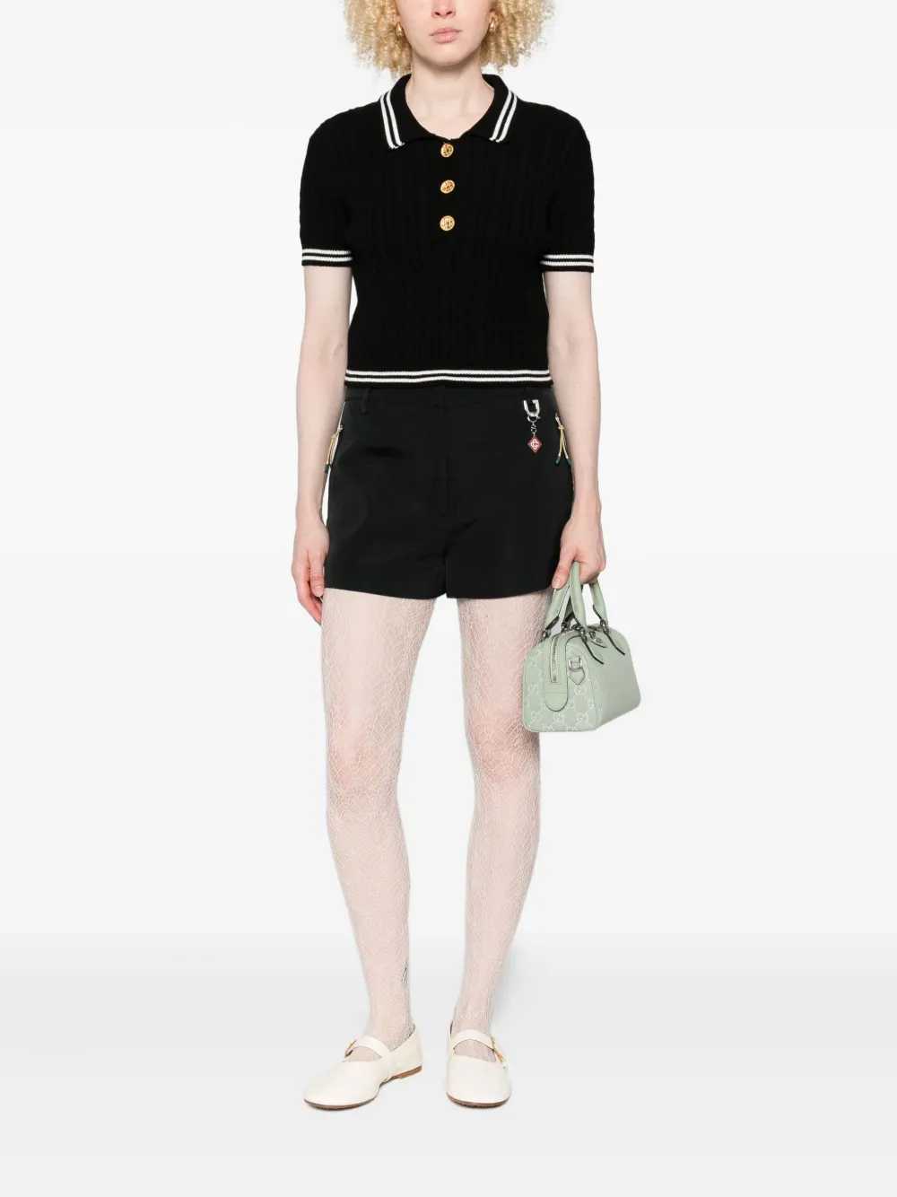 Casablanca zip-pocket charm shorts - Zwart