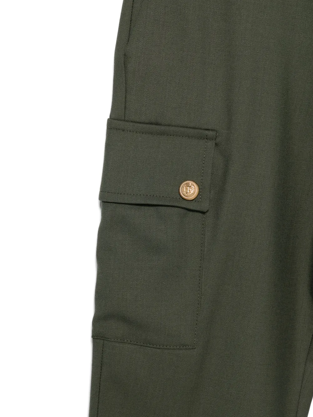 Balmain Kids gold-button cargo trousers Groen
