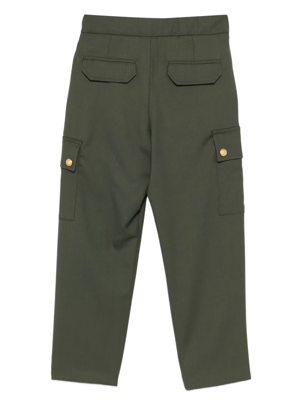 Balmain Kids gold-button cargo trousers Groen