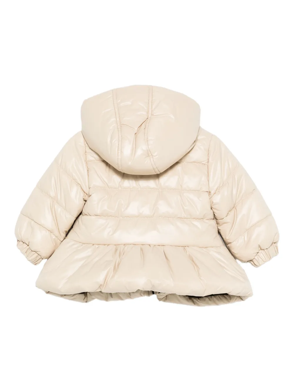 Balmain Kids hooded quilted jacket Beige