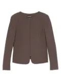 Emporio Armani chevron-pattern zip-front jacket - Brown