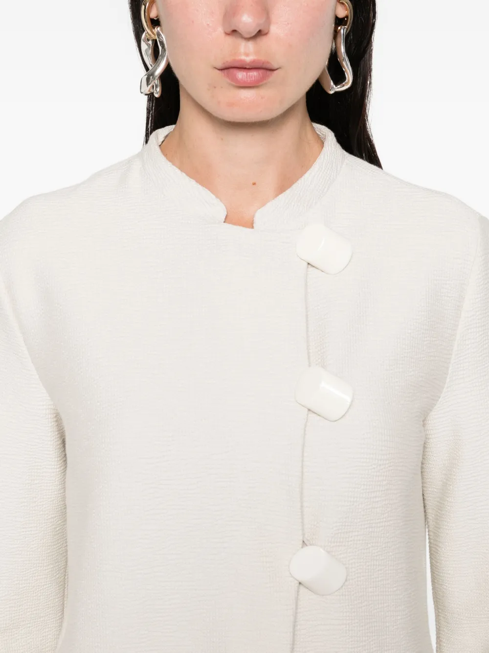 Emporio Armani Asymmetrisch shirtjack Beige