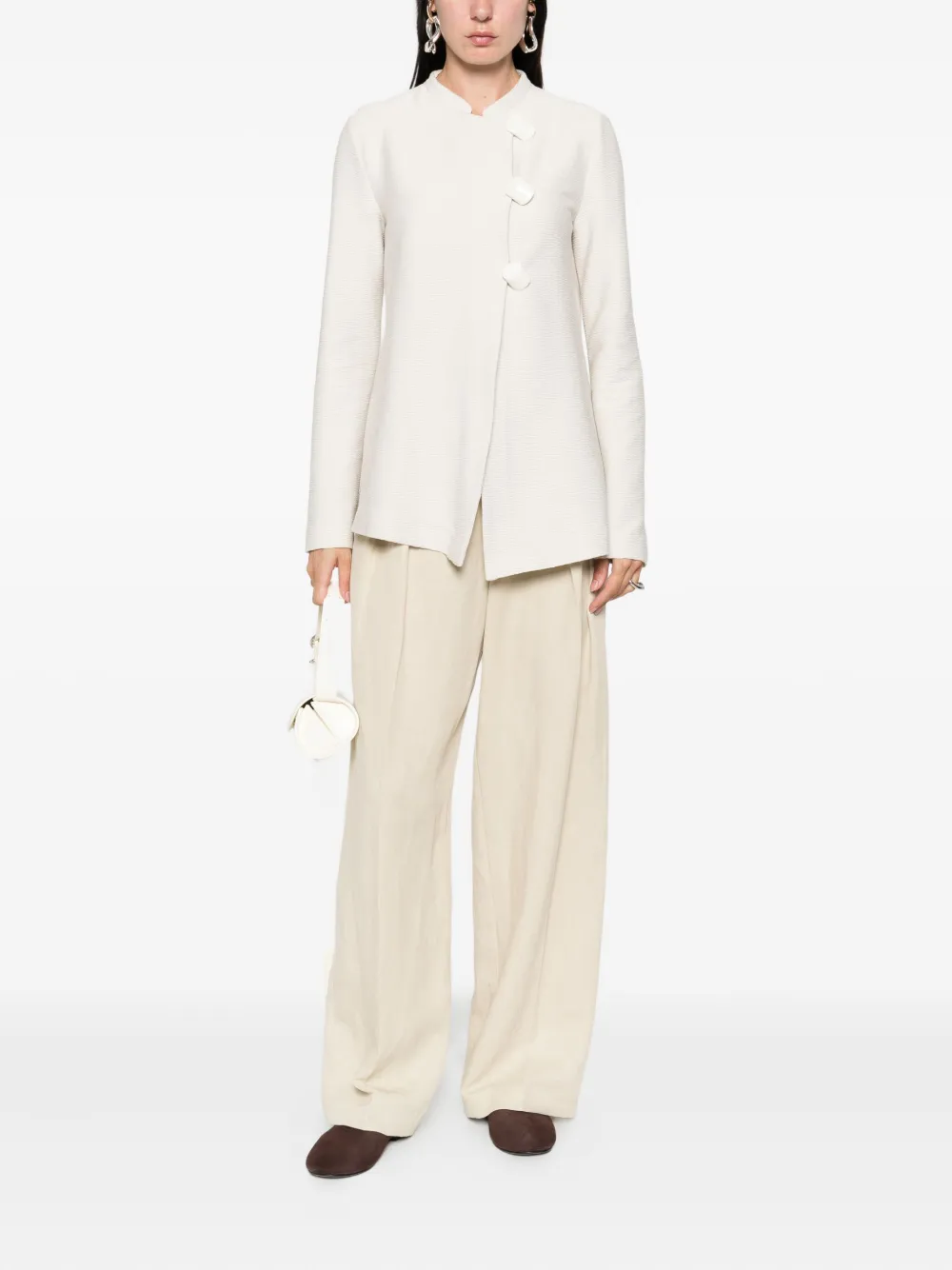 Emporio Armani Asymmetrisch shirtjack Beige
