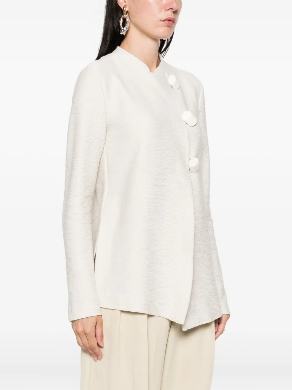 Emporio Armani Asymmetrisch shirtjack Beige