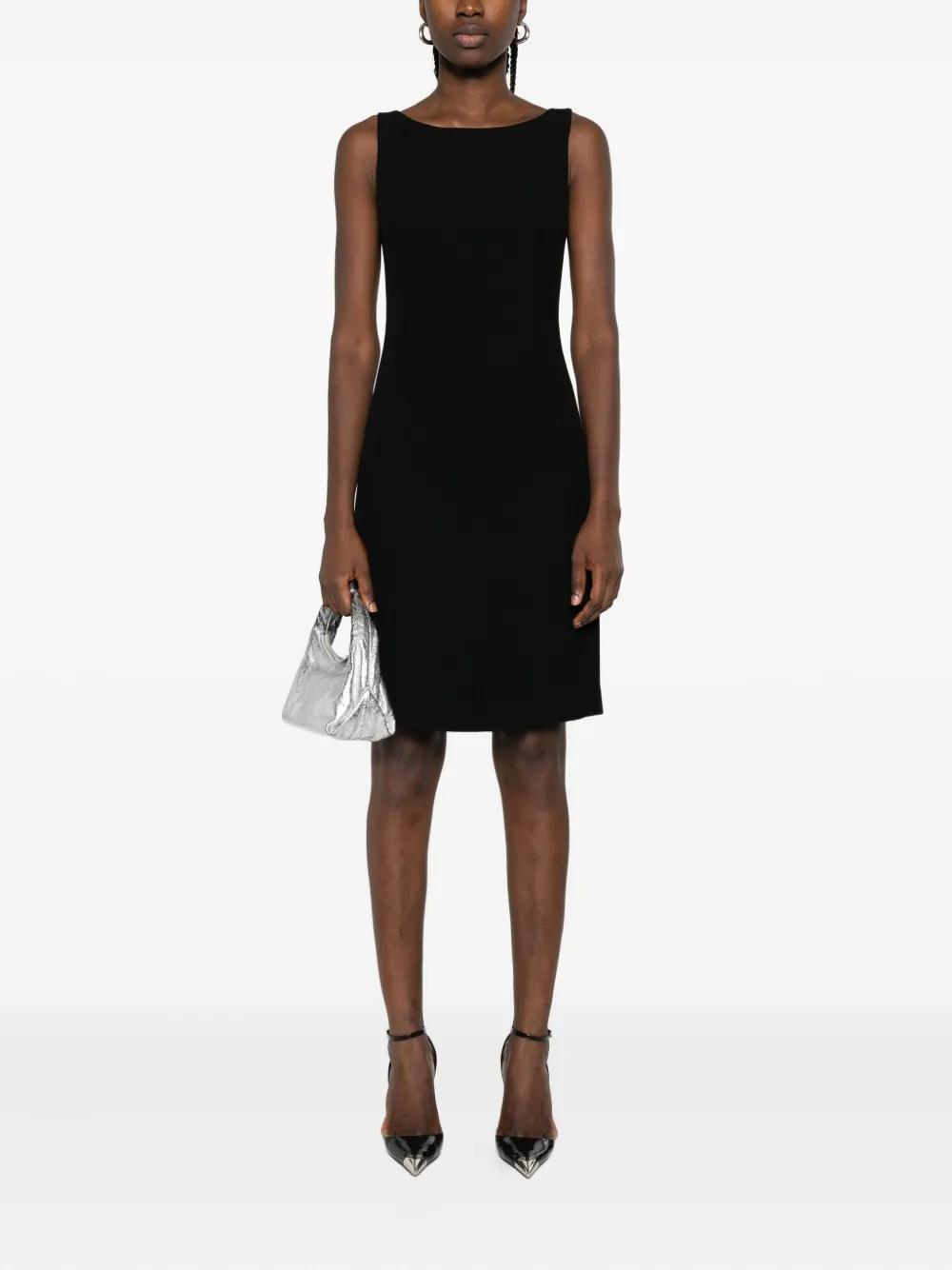 Emporio Armani Mouwloze jurk met boothals Zwart