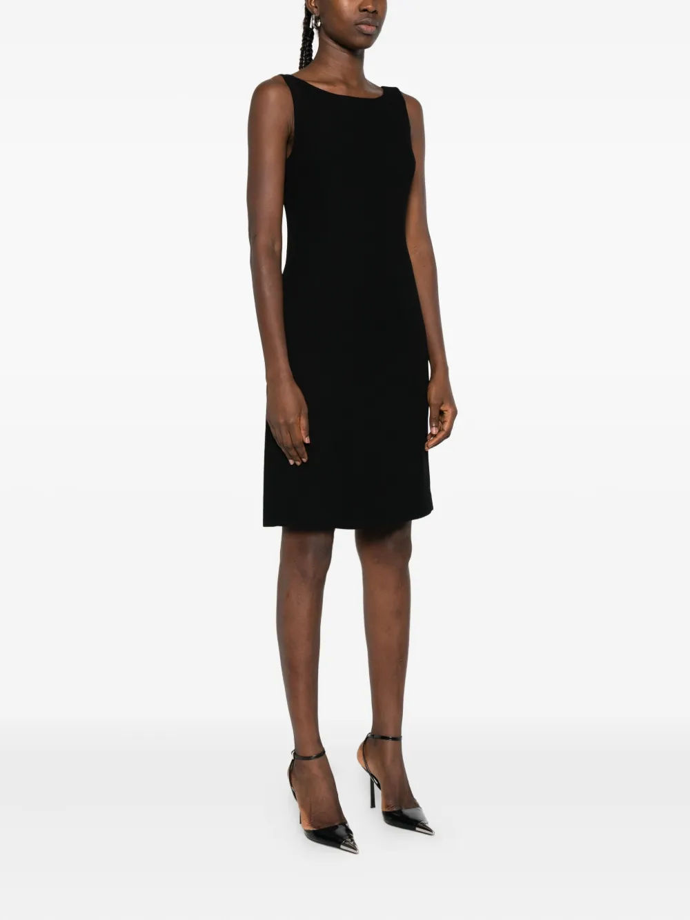 Emporio Armani Mouwloze jurk met boothals Zwart