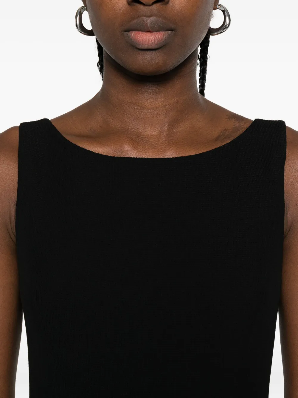 Emporio Armani Mouwloze jurk met boothals Zwart